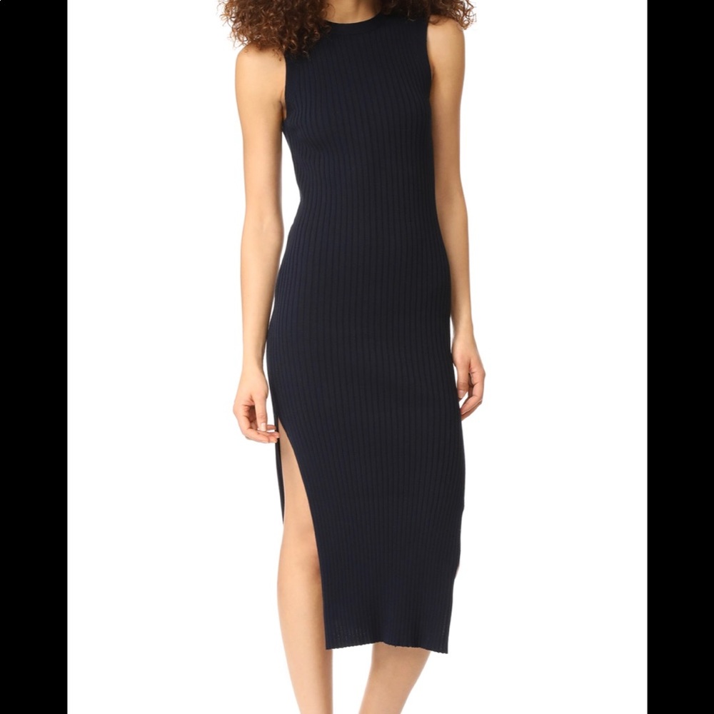 Frame Sleeveless Knit Ribbed Dress